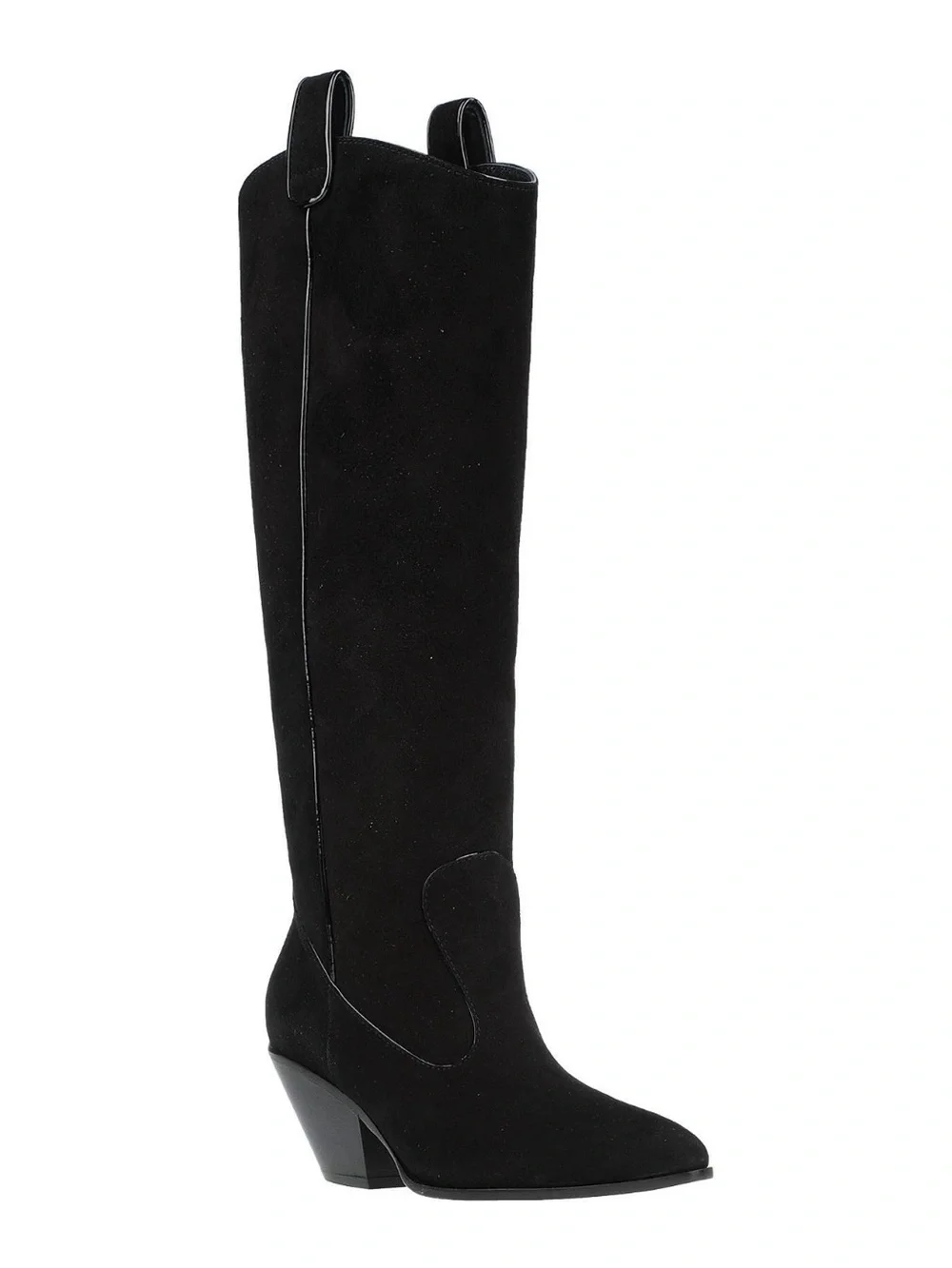 New Giuseppe Zanotti Women's Black Knee-High Suede Western Boots 7